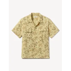 Draped Linen Deuce Coupe Camp Shirt