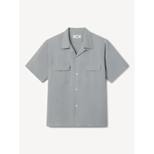  Draped Linen Deuce Coupe Camp Shirt